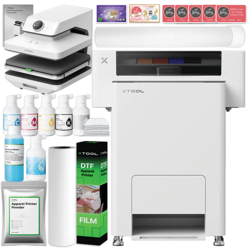 xTool DTF All-in-One Apparel Printer Bundle with Air Filter & WonderPress Without AP2 Air Filter Swing Design 2