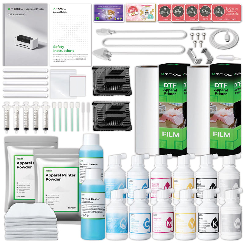 xTool DTF All-in-One Apparel Printer Bundle with Double Consumables DTF Bundles xTool