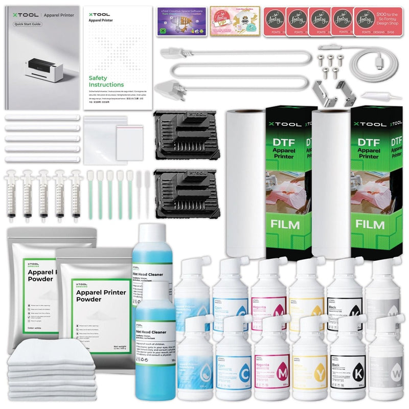 xTool DTF Deluxe Apparel Printer Bundle with Double Consumables - Swing Design