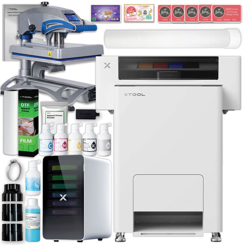 xTool DTF All-in-One Apparel Printer Bundle with Hotronix Heat Press DTF Bundles xTool With AP2 Air Filter +$900