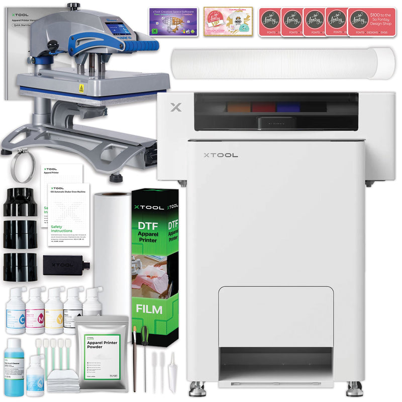 xTool DTF All-in-One Apparel Printer Bundle with Hotronix Heat Press DTF Bundles xTool Without AP2 Air Filter