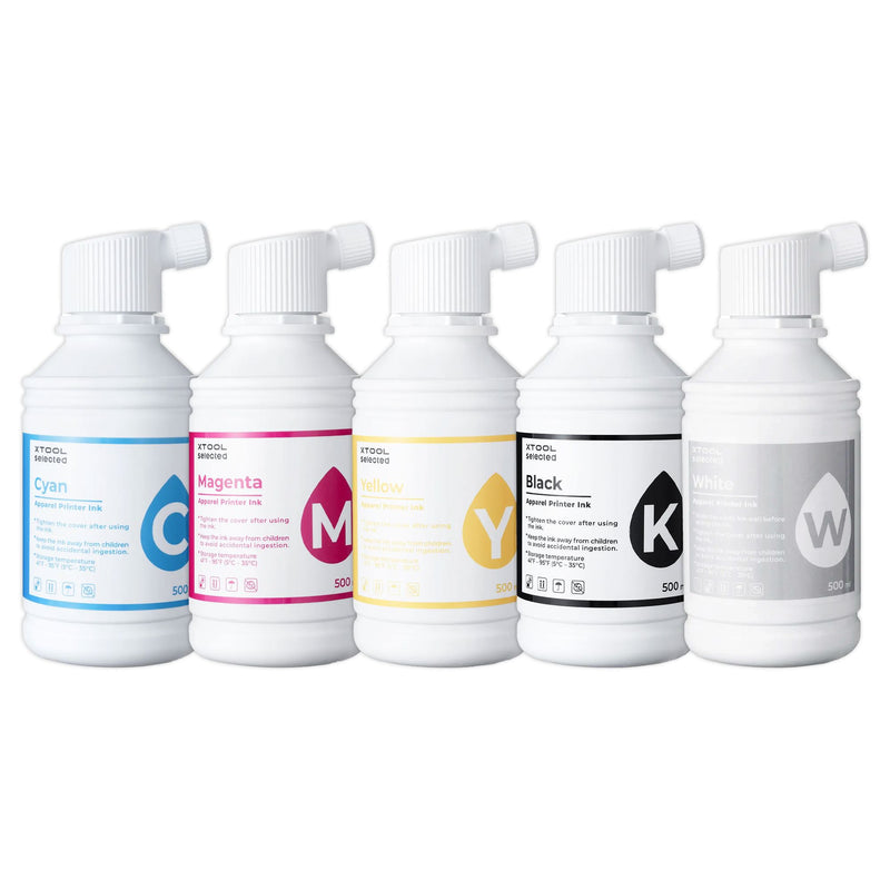 xTool DTF Apparel Printer 500ml Ink Set Refills - CMYK+W DTF xTool