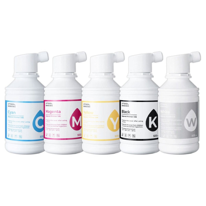 xTool DTF Apparel Printer 500ml Ink Refills - White 2 Pack - Swing Design