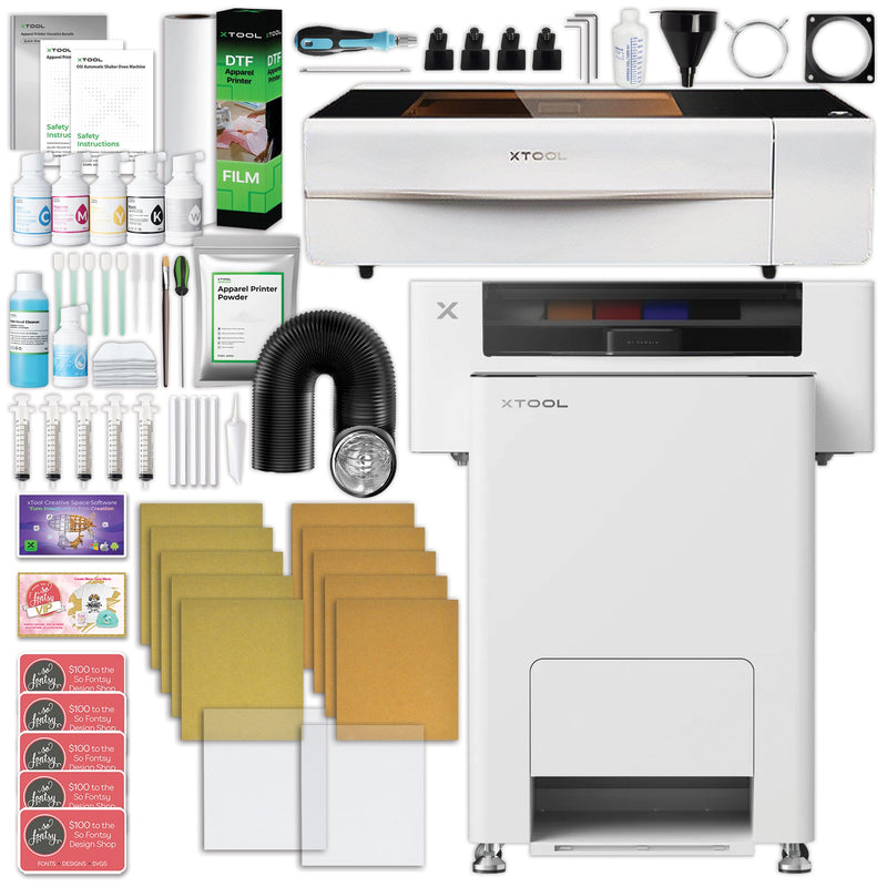 xTool DTF Apparel Printer Bundle with P2 CO2 Laser Cutter DTF Bundles xTool Without AP2 Air Purifier