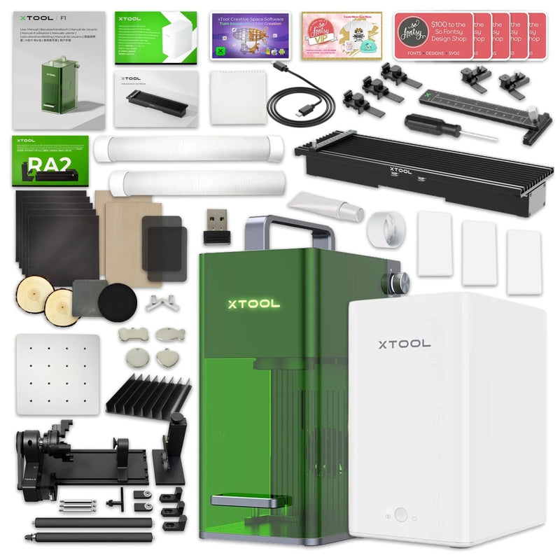 xTool F1 Portable Laser Engraver and Cutter Deluxe Bundle - Swing Design
