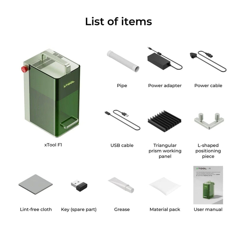 xTool F1 Portable Laser Engraver and Laser Cutter with Slide Extension Bundle - Swing Design
