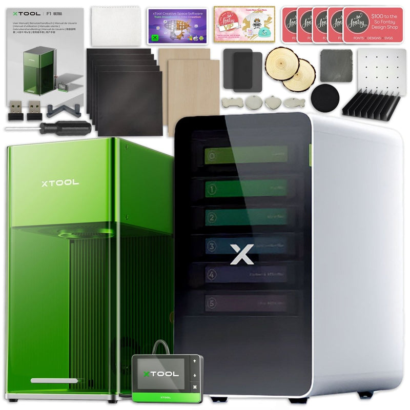 xTool F1 ULTRA 20W Fiber & Diode Dual Laser Engraver with Air Filter - Swing Design