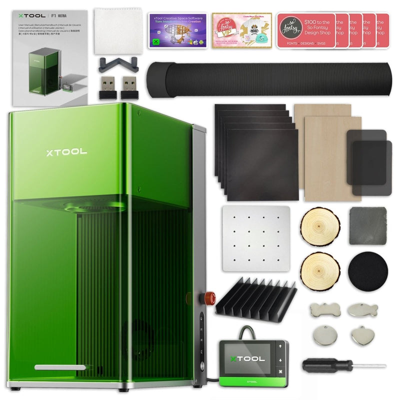 xTool F1 ULTRA 20W Laser Engraver with Conveyor Production Bundle - Swing Design