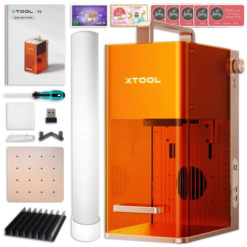 xTool F2 Diode Portable Laser Engraver with 5-in-1 Cup Spinner & Filter - Swing Design