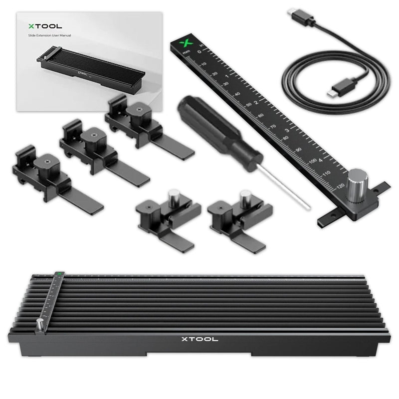 xTool F2 5W IR & 15W Diode Portable Laser Engraver with Slide Extension Bundle - Swing Design
