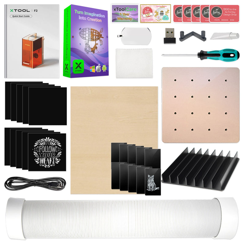 xTool F2 5W IR & 15W Diode Portable Laser Engraver with Slide Extension Bundle Laser Engraver xTool