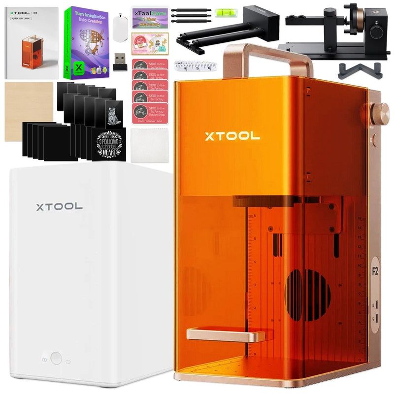 xTool F2 Diode Portable Laser Engraver with 5-in-1 Cup Spinner & Filter - Swing Design