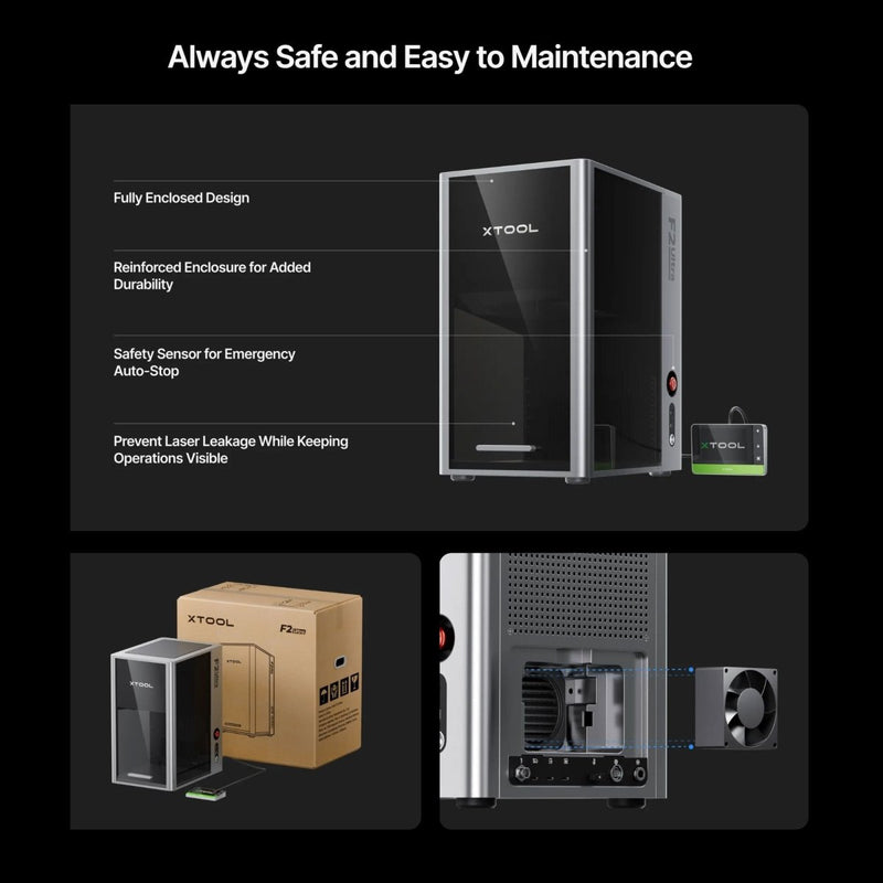xTool F2 Ultra 60W MOPA & 40W Diode Laser Engraver Bundle with 4-in-1 Rotary - Swing Design