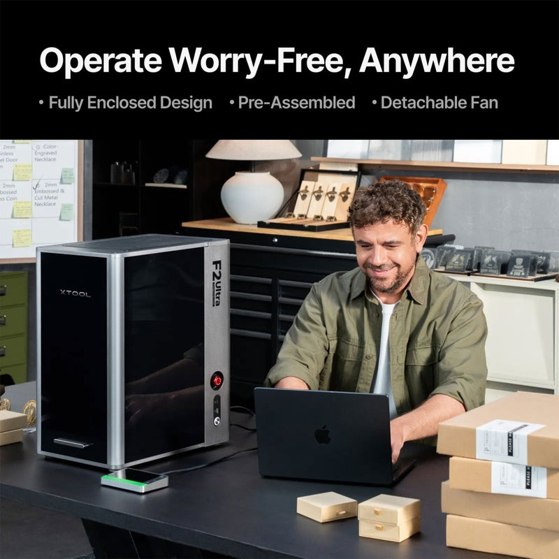 xTool F2 Ultra 60W MOPA & 40W Diode Laser Engraver Bundle with 4-in-1 Rotary - Swing Design