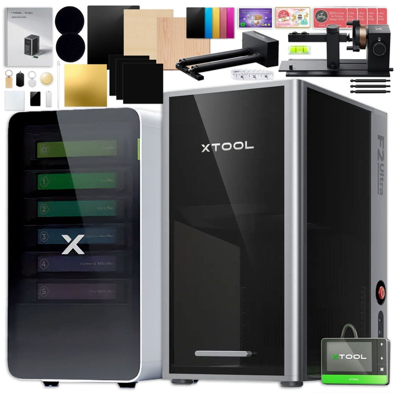 xTool F2 Ultra 60W MOPA & 40W Diode Laser Engraver with AP2 Air Filter & RotarySingle Laser: 60W MOPA Only - Swing Design1