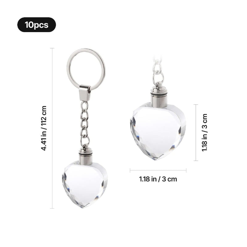 xTool F2 Ultra UV Multicolored LED K5 Crystal Heart Keychain - 10 Pack - Swing Design4