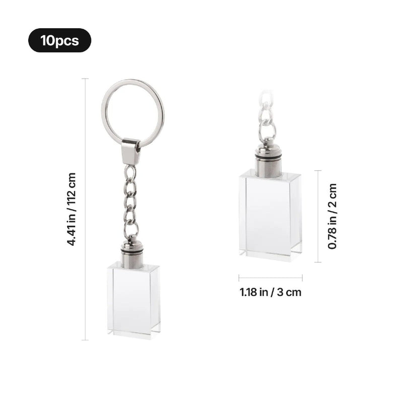 xTool F2 Ultra UV Multicolored LED K5 Crystal Rectangular Keychain - 10 Pack - Swing Design3