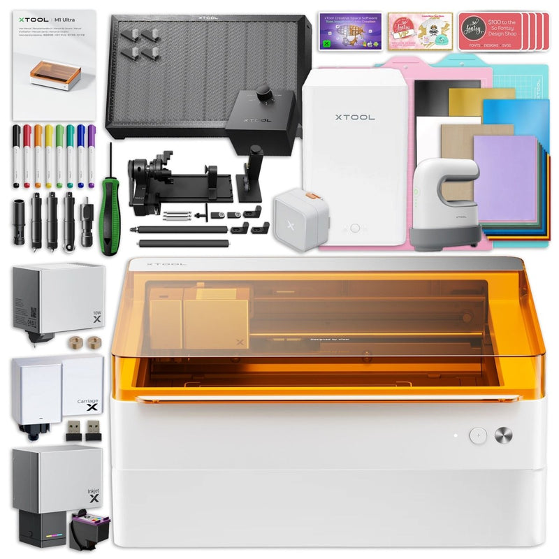 xTool M1 ULTRA 10W 4-in-1 Laser Cutter & Engraver Deluxe Bundle with Air Filter - Swing Design