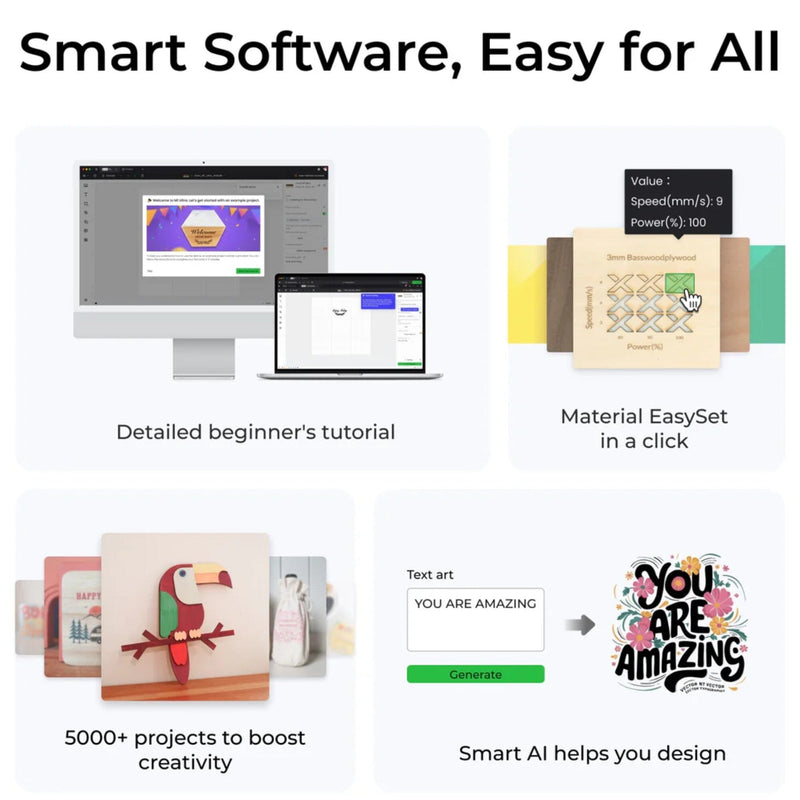 xTool M1 ULTRA 10W 4-in-1 Laser Cutter & Engraver Machine Bundle Laser Engraver Swing Design