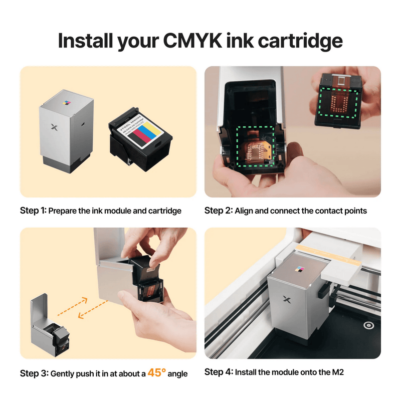 xTool M2 Color Craft CMYK Inkjet Replacement Cartridge 2 Pack Swing Design 11