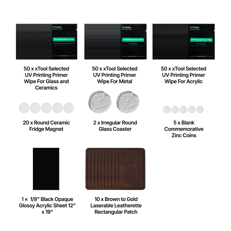 xTool UV-Printable Materials Package for O1 Omni Printer, Dual UV Kit