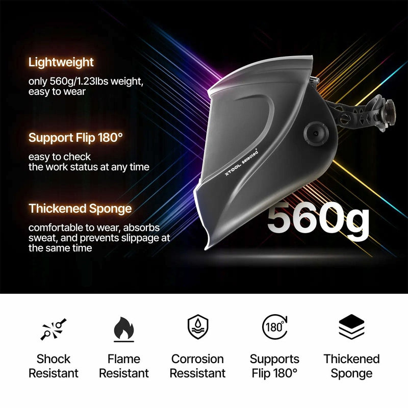 xTool MetalFab 1080nm Auto-Darkening Laser Welding Helmet - Swing Design