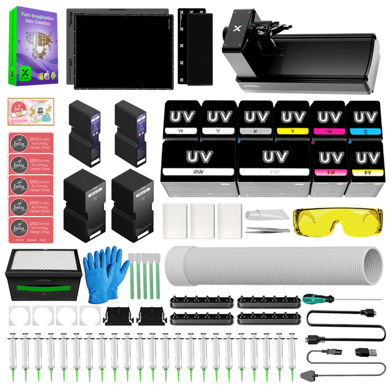xTool O1 Omni Dual Head UV Printer Bundle with Rotary Attachment Swing Design 3