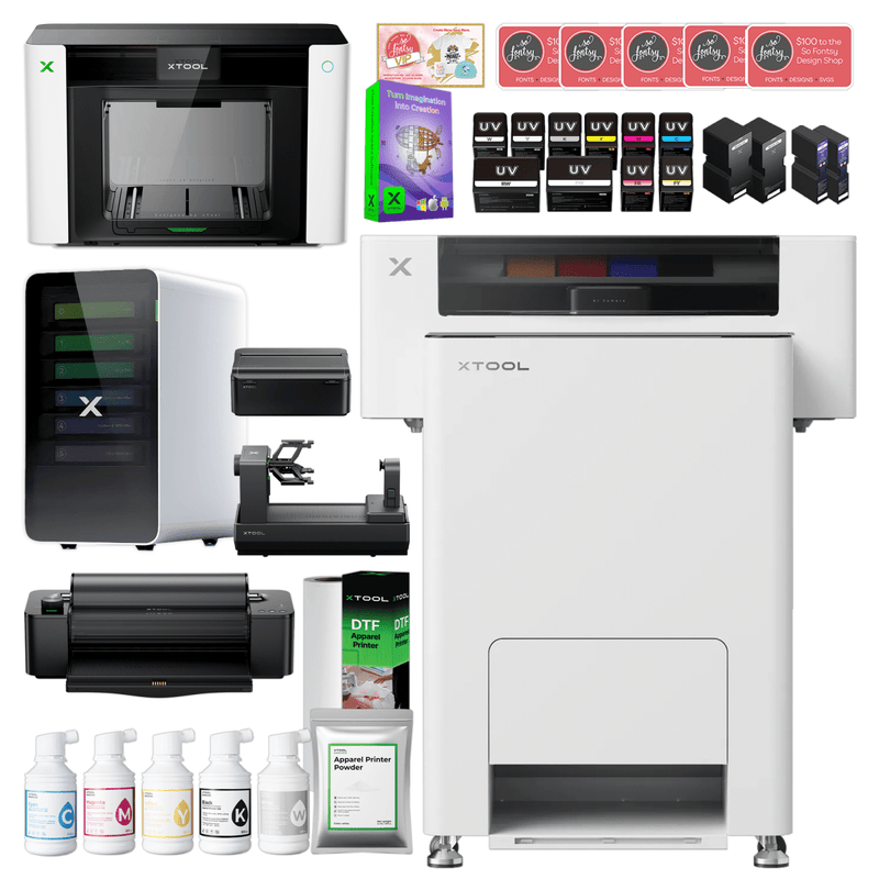 xTool O1 Omni Dual Head UV Printer & DTF Apparel Printer Business Bundle with AP2 Air Filter +$900 Swing Design 1