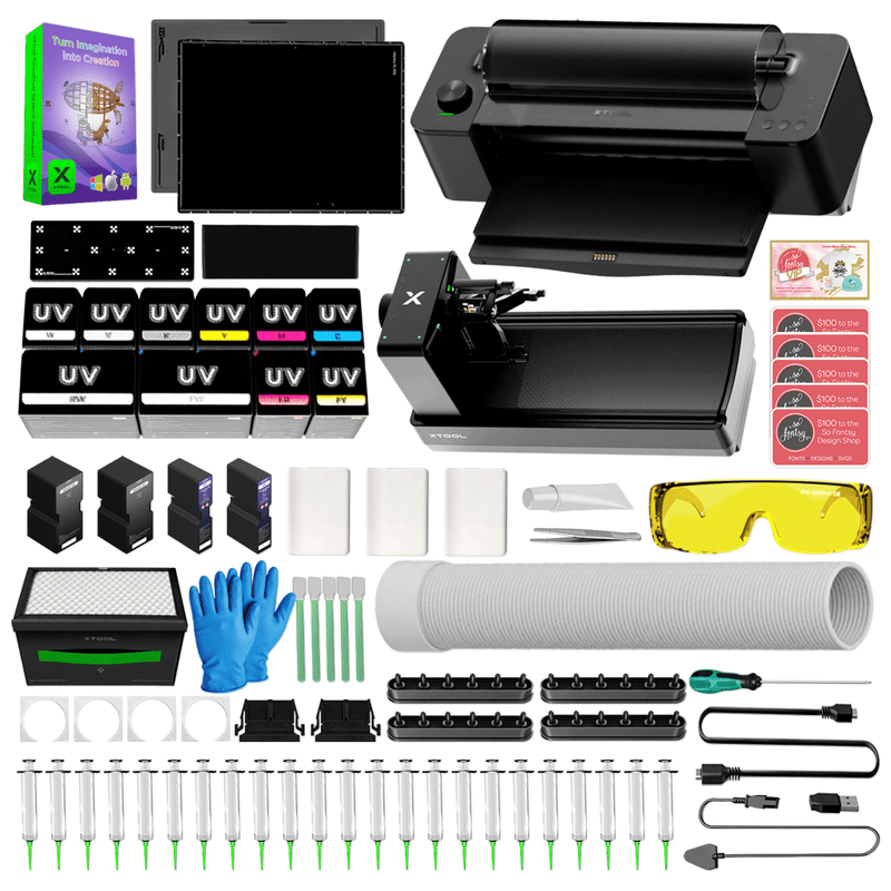 xTool O1 Omni Dual Head UV Printer with Rotary & Laminator Attachments Swing Design 4