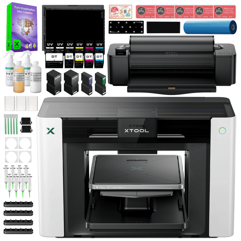 xTool O1 Omni UV + DT Fabric Printer with Roll & Sheet Laminator Swing Design 1