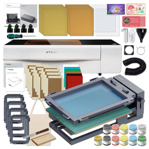 xTool P2 55W CO2 Laser Cutter & Engraver Machine w/ Screen Printing Kit - White Laser Engraver xTool with Deluxe Screen Kit + $150 