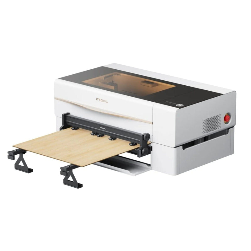 XTool P2 55W CO2 Laser Cutter & Engraver Riser, Rotary, Rail Bundle - White Laser Engraver xTool