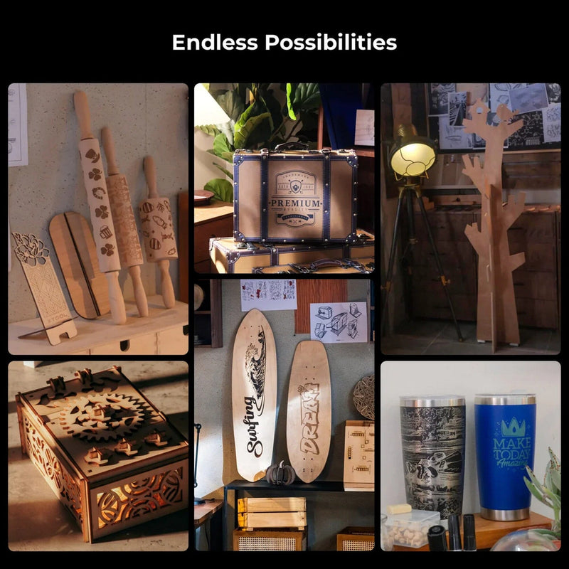 xTool P2 Riser Base for Rotary Tool & Conveyor Rail - White Laser Engraver xTool