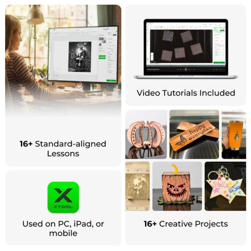 xTool P2/P2S/P3 Laser Material Education Package - Swing Design