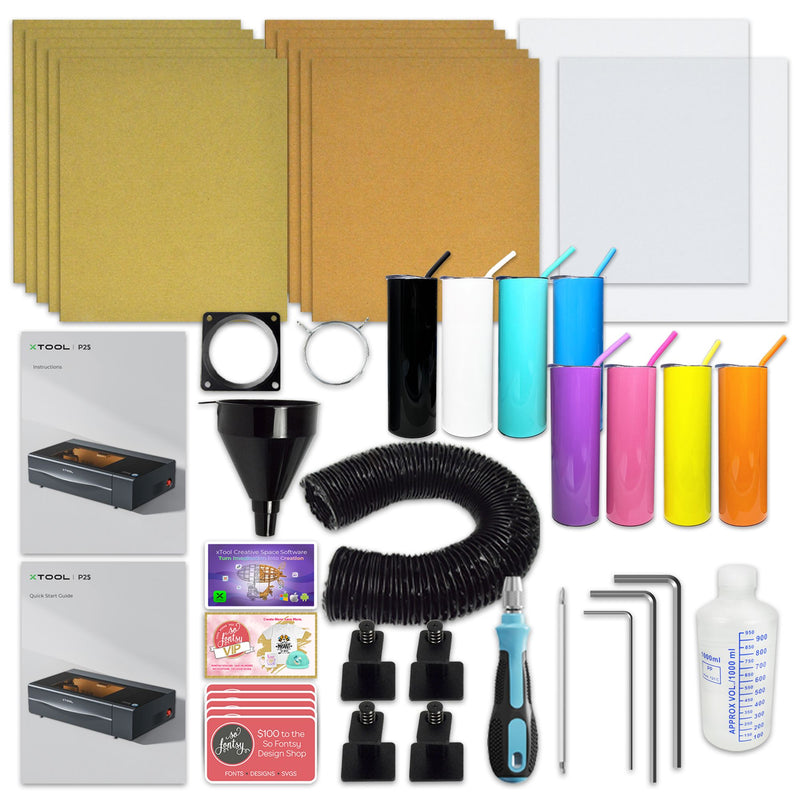xTool P2S 55W CO2 Laser Cutter & Engraver Riser & Rotary Bundle Laser Engraver xTool