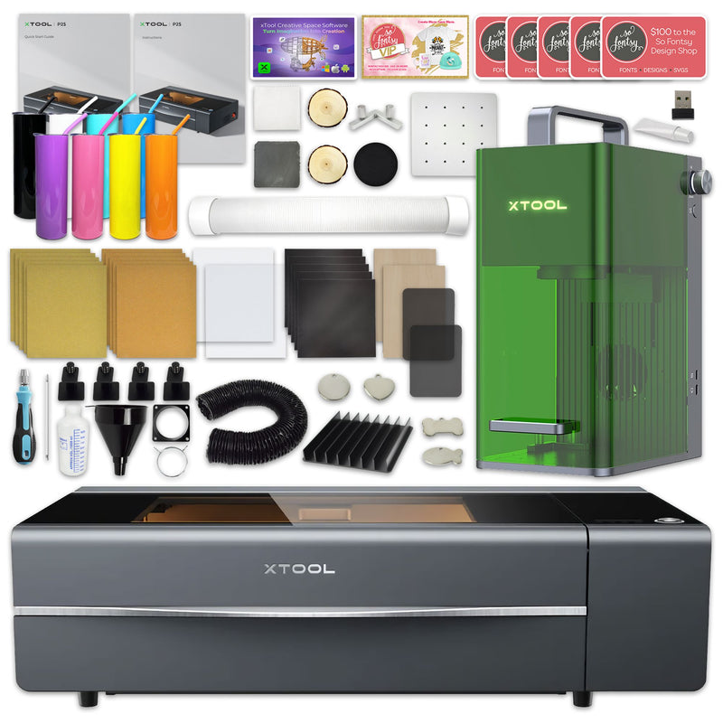 xTool P2S 55W CO2 Laser Cutter & F1 Portable Laser Engraver Bundle Laser Engraver xTool