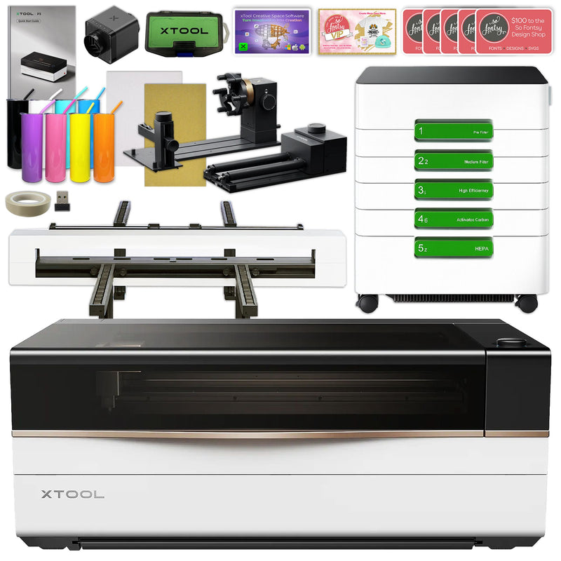 xTool P3 80W CO2 Laser Cutter & Engraving Machine, AP2 Max, Rotary, Rail System Laser Engraver xTool