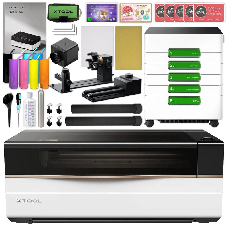 xTool P3 80W CO2 Laser Cutter & Engraving Machine with AP2 Max & 5-in-1 Rotary - Swing Design1
