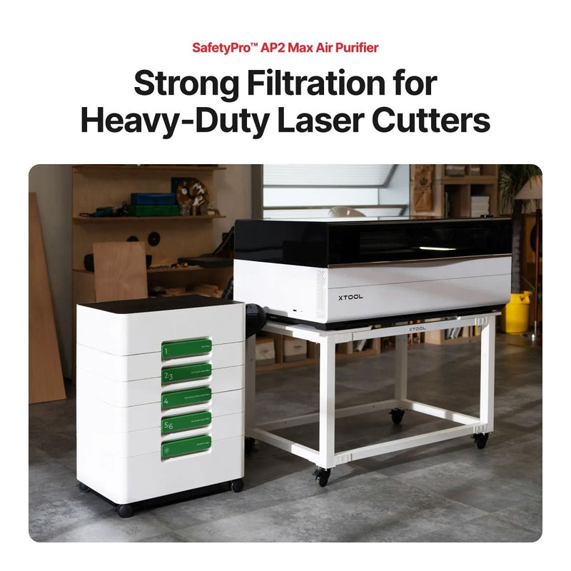 xTool P3 80W CO2 Laser Cutter & Engraving Machine with AP2 Max & 5-in-1 Rotary - Swing Design5