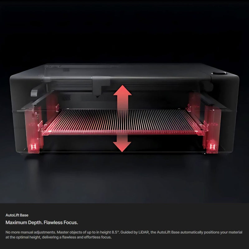 xTool P3 80W CO2 Laser Cutter & Engraving Machine, AP2 Max, Rotary, Rail System - Swing Design