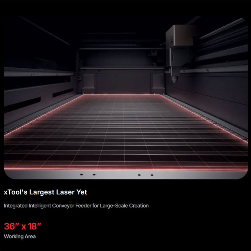 xTool P3 80W CO2 Laser Cutter & Engraving Machine, AP2 Max, Rotary, Rail System - Swing Design
