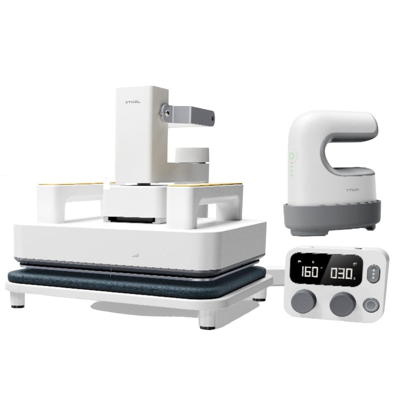 xTool 3-in-1 Portable Heat Press with Swing Away Stand Attachment & Mini Press - Swing Design