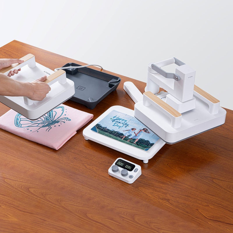 xTool 3-in-1 Portable Heat Press with Swing Away Stand Attachment & Mini Press - Swing Design