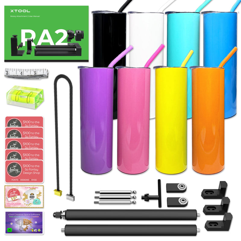 xTool RA2 Pro Universal 4-in-1 Rotary Tool with Engravable Tumblers Laser Engraver Accessories xTool