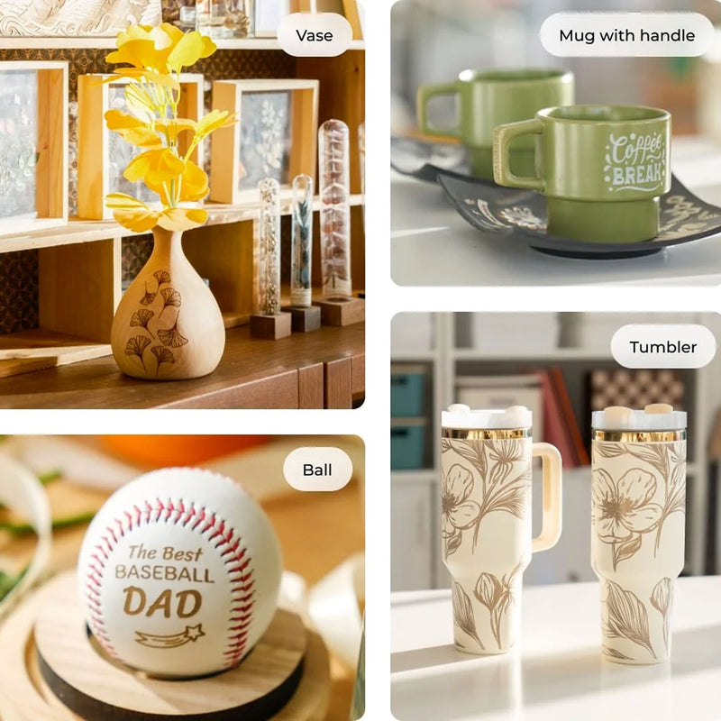 xTool RA2 Pro Universal 4-in-1 Rotary Tool with Engravable Tumblers Laser Engraver Accessories xTool