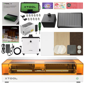 xTool S1 Laser Cutter & Engraver Bundle w/ Air Assist, Honeycomb, Filter - White Laser Engraver xTool 20W Diode Laser 