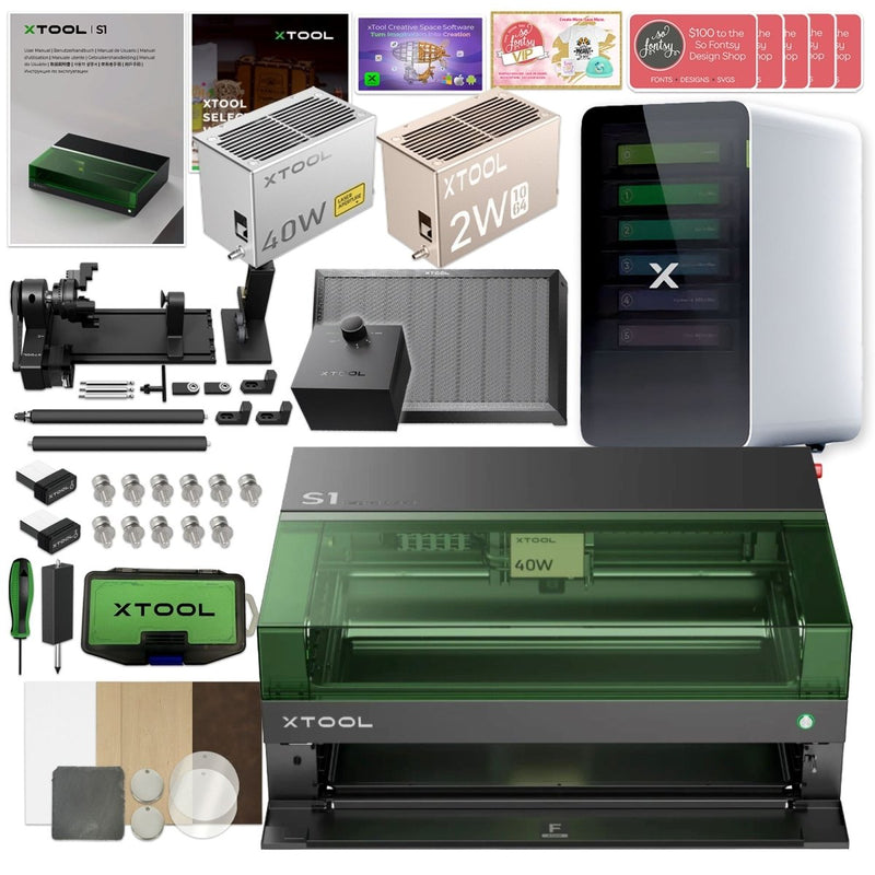 xTool S1 Laser Cutter & Engraver Bundle w/ IR Laser Engraving Kit & Filter40W Diode Laser + $360 - Swing Design