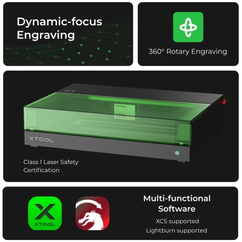 xTool S1 Laser Cutter & Engraver Machine Bundle w/ Air Assist, Honeycomb, Filter20W Diode Laser - Swing Design29