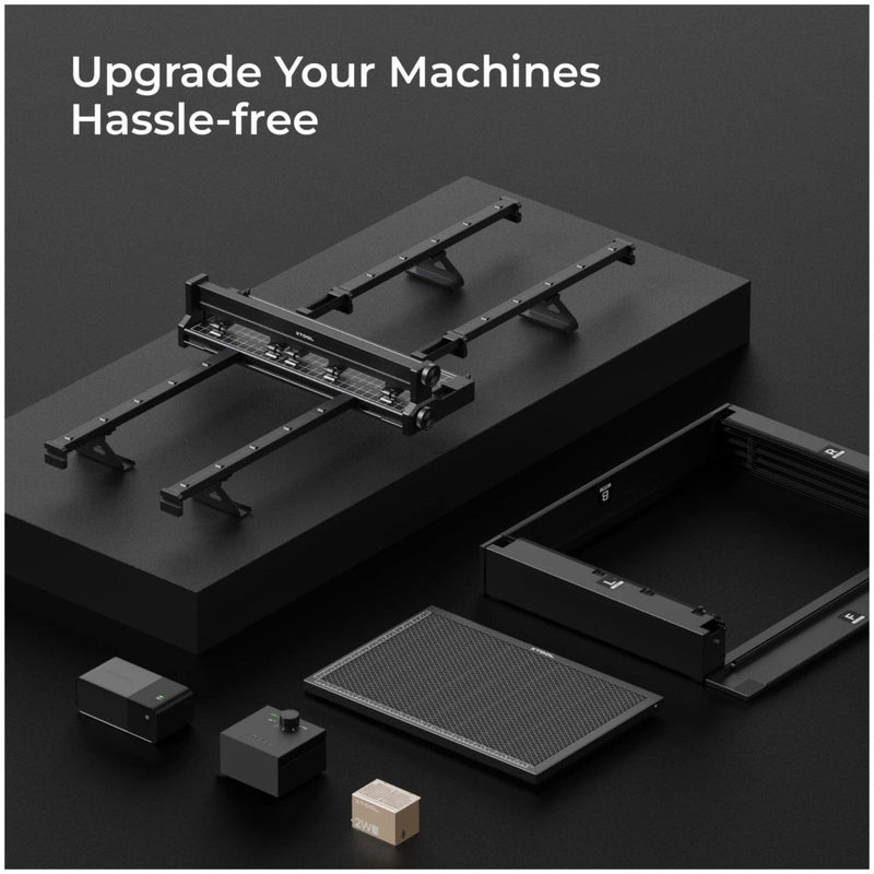 xTool S1 Laser Cutter & Engraver Machine Bundle w/ Rotary, Rail, Riser, Filter20W Diode Laser - Swing Design