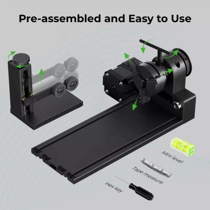 xTool S1 Laser Cutter & Engraver Machine Bundle w/ Rotary, Riser, Filter20W Diode Laser - Swing Design